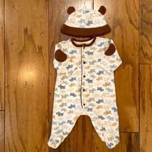 Newborn Little Me Newborn Puppy Footie w/ Hat